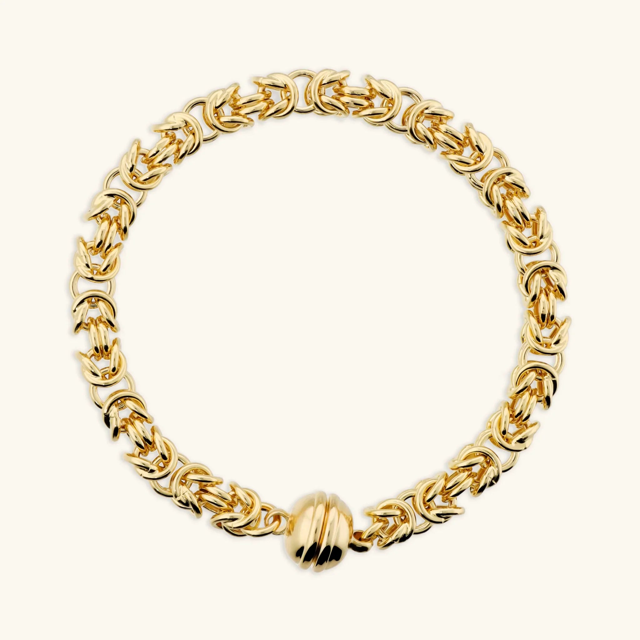 Bracciale dorato maglia bizantina