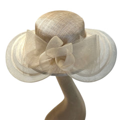 Cappello da cerimonia donna crema