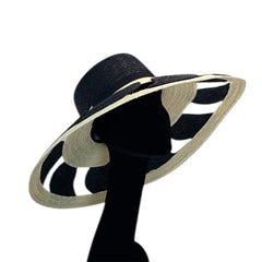 Cappello di paglia da donna blu traforato