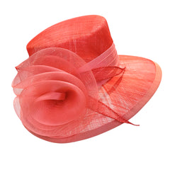 Cappello da cerimonia color corallo