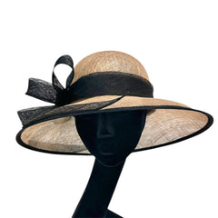 Cappello da cerimonia beige e nero