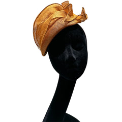 Cappello  cerchietto da cerimonia color mattone