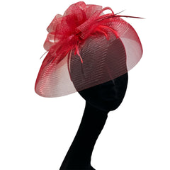 Cappello  cerchietto da cerimonia rosso