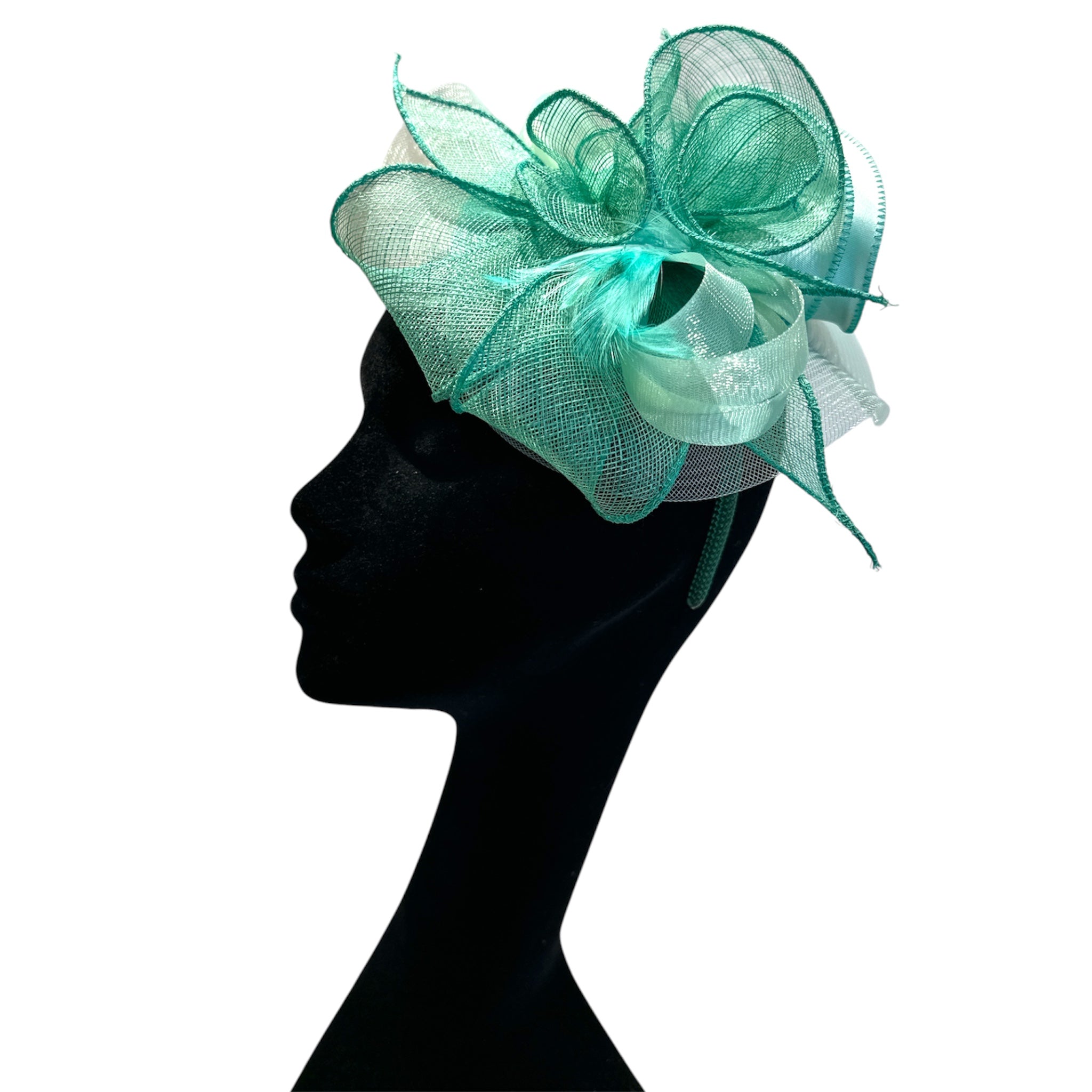 Cappello cerchietto da cerimonia color tiffany