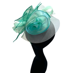 Cappello cerchietto da cerimonia color tiffany