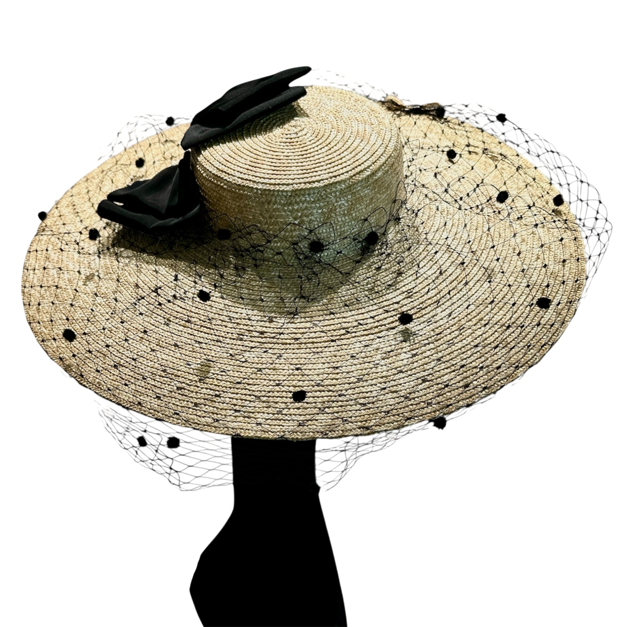 Cappello cerchietto da cerimonia in paglia
