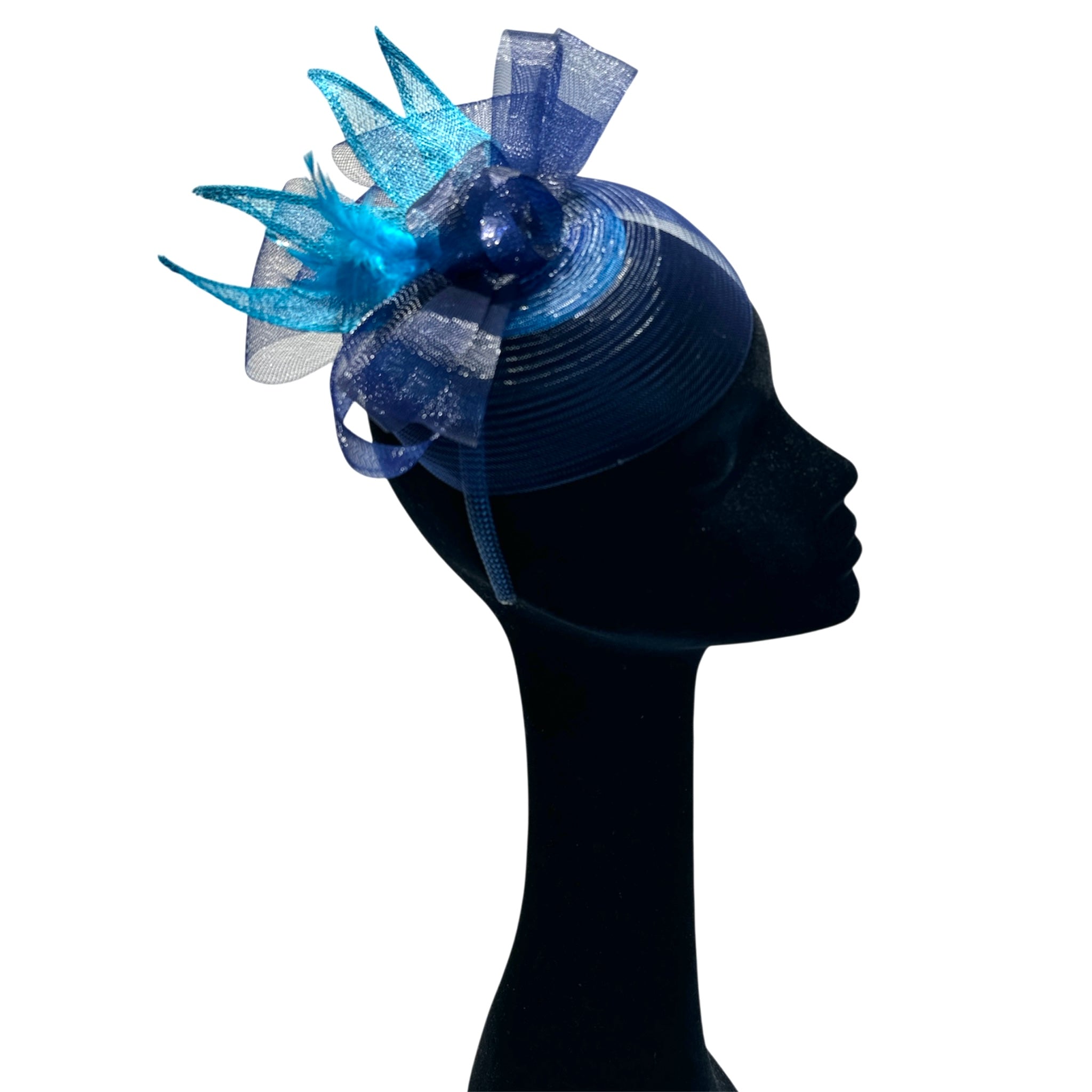 Cappello da cerimonia blu e verde petrolio