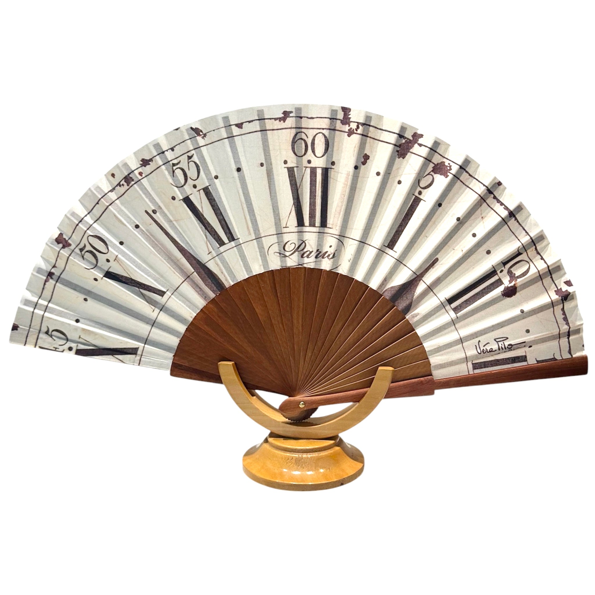 Ventaglio avorio con fantasia orologio