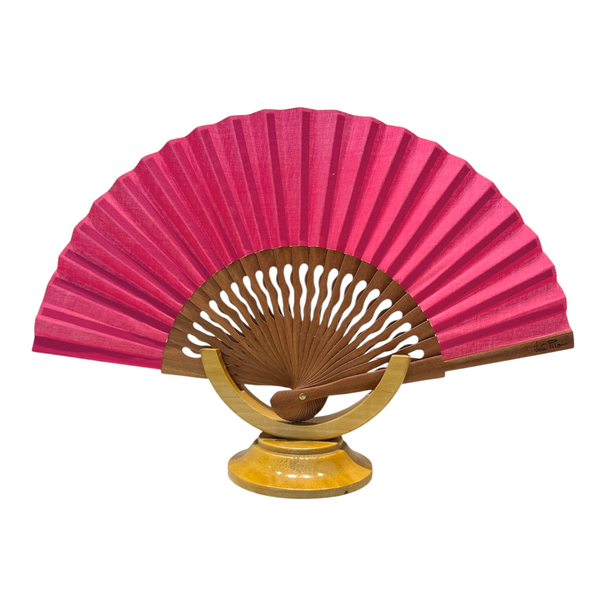 Ventaglio mini fucsia e legno