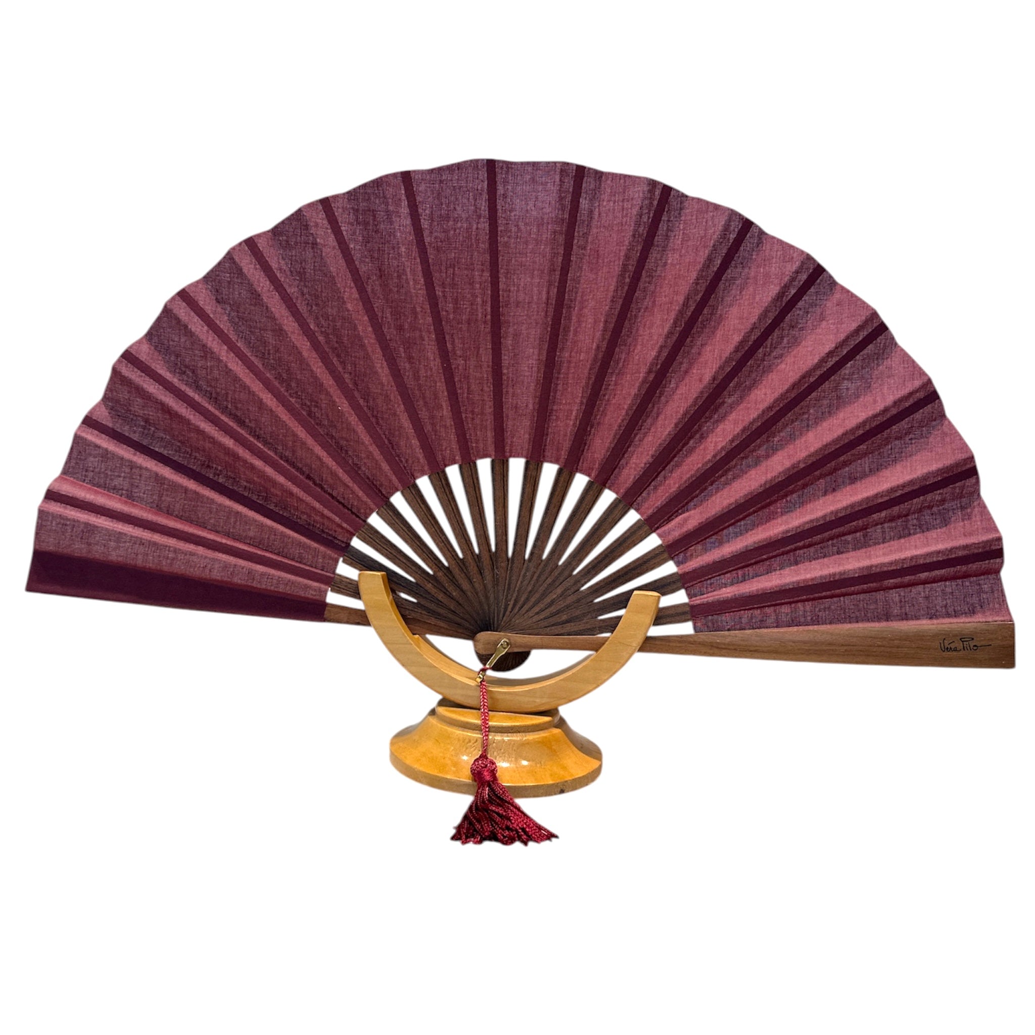 Ventaglio bordeaux e legno