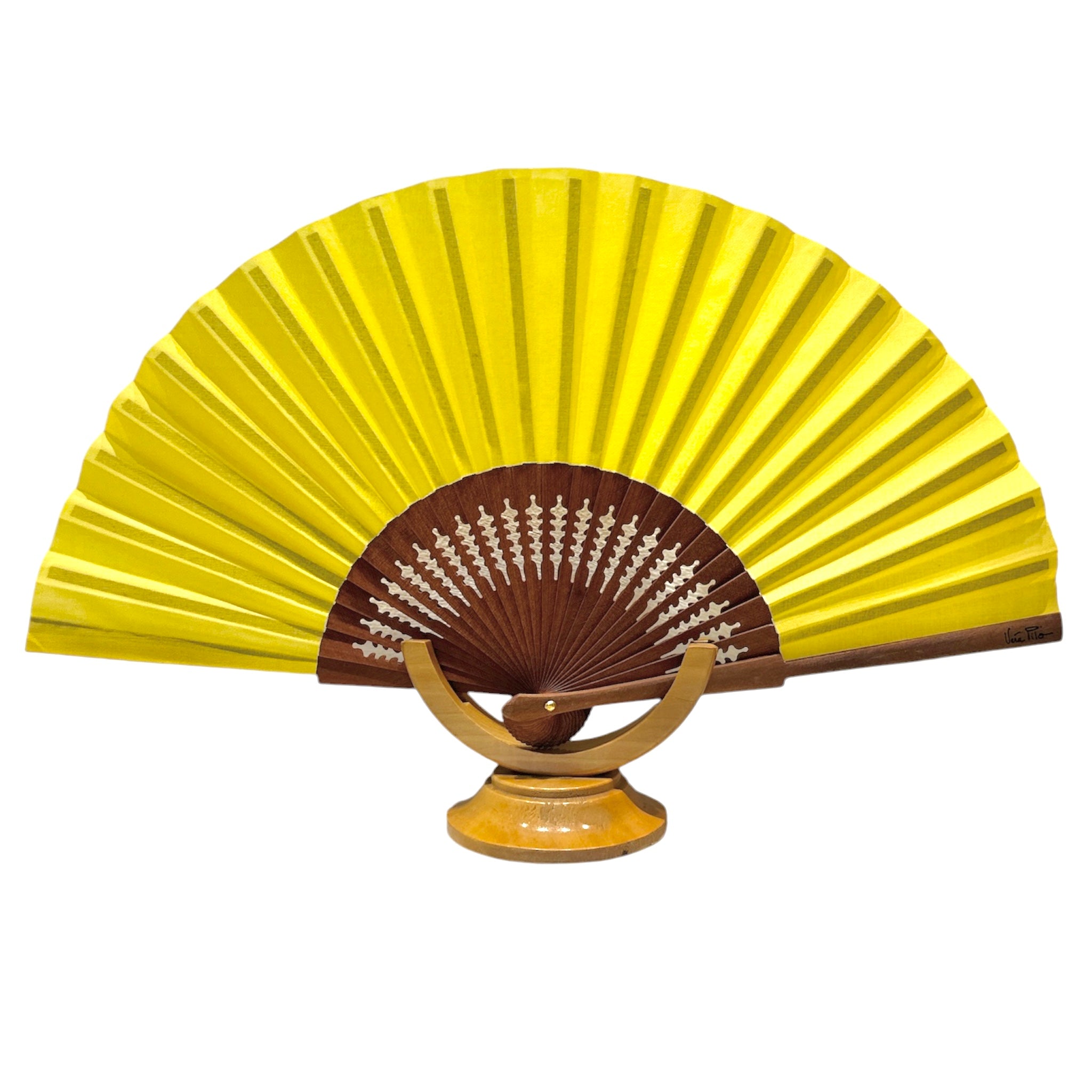 Ventaglio giallo e legno