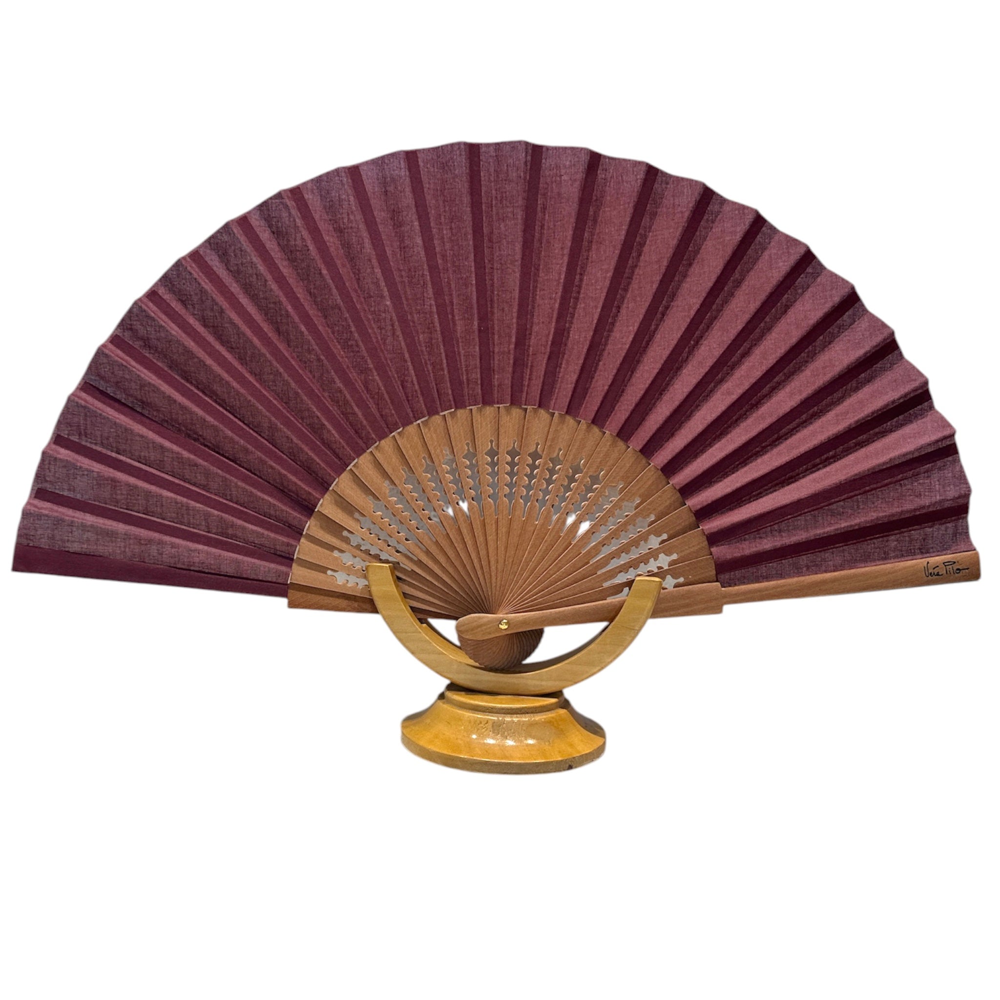 Ventaglio bordeaux e legno
