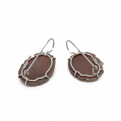 Orecchini cammeo in argento con volto