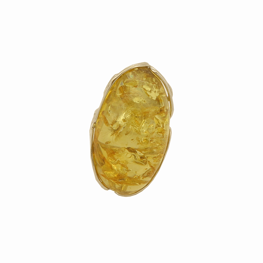Anello in ambra chiara e argento