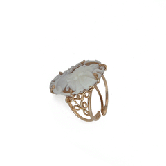 Anello in argento roseè con cammeo