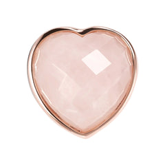 Heart-shaped ring with rose quartz