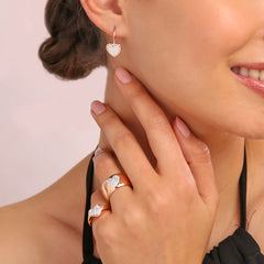 Pinky ring with zirconia heart