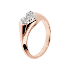 Pinky ring with zirconia heart