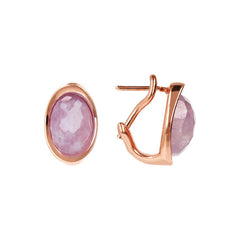 Lobe earrings with amethyst