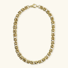 Collana a catena oro in maglia bizantina
