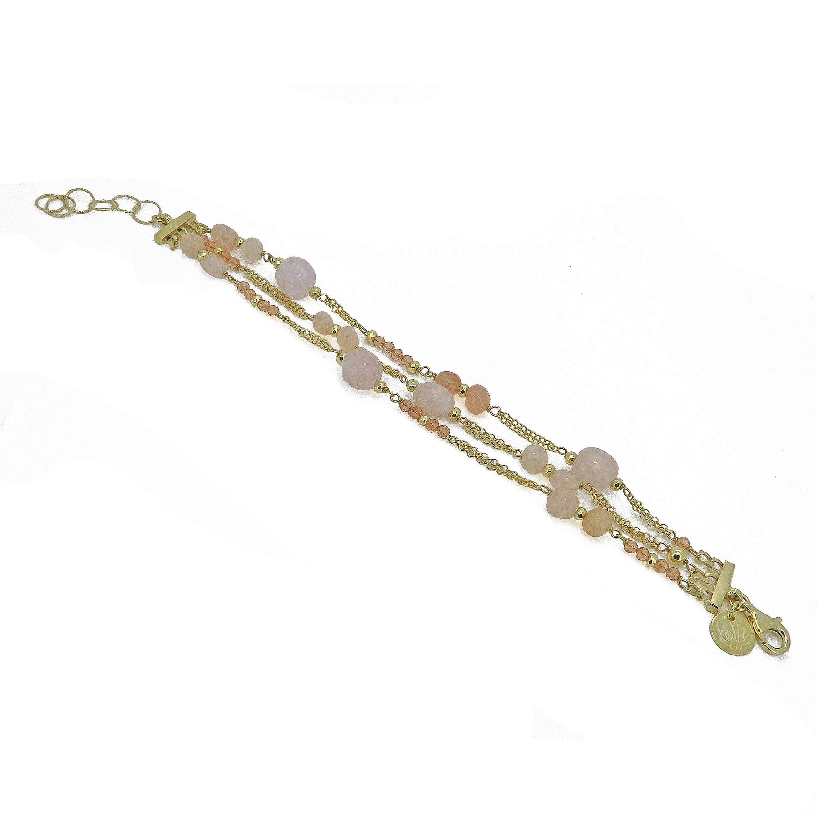 Bracciale con quarzo e cristalli a tre fili