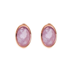 Lobe earrings with amethyst