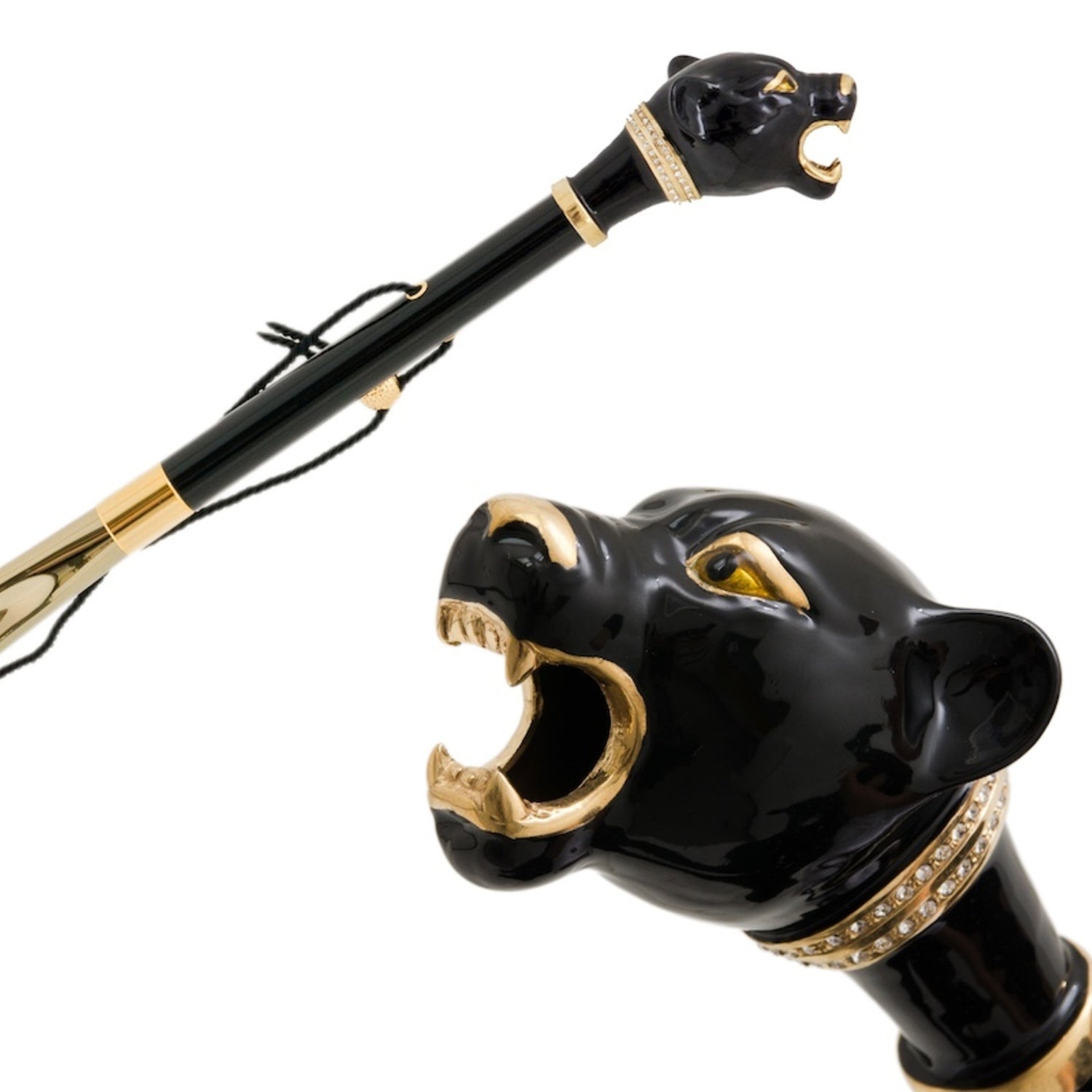 Calzascarpe con pantera nera smaltata