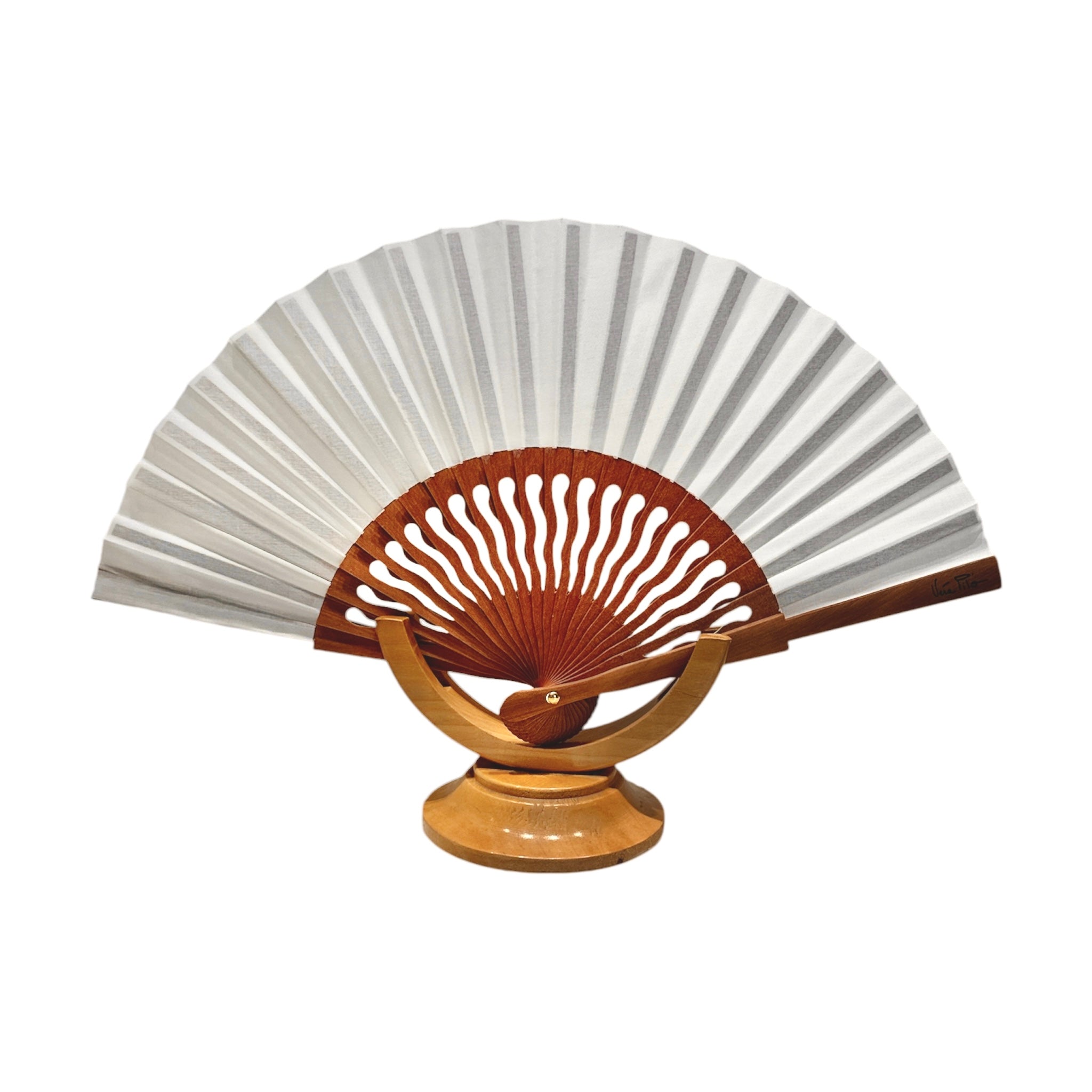 Mini ivory and wood fan