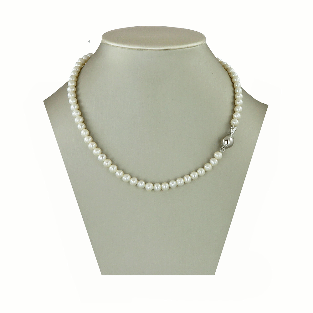 Collana girocollo di perle di fiume bianche