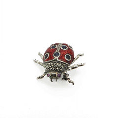 Spilla gioiello in argento con coccinella