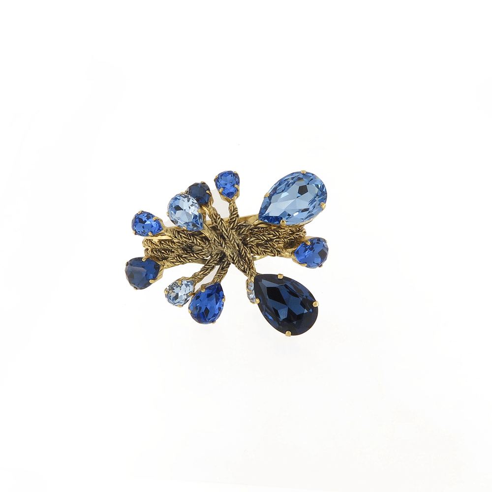 Bracciale rigido in ottone con cristalli