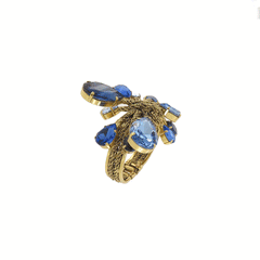 Bracciale rigido in ottone con cristalli