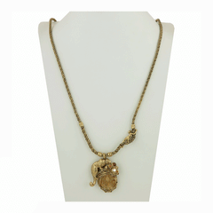 Collana lunga con pantera e scimmietta