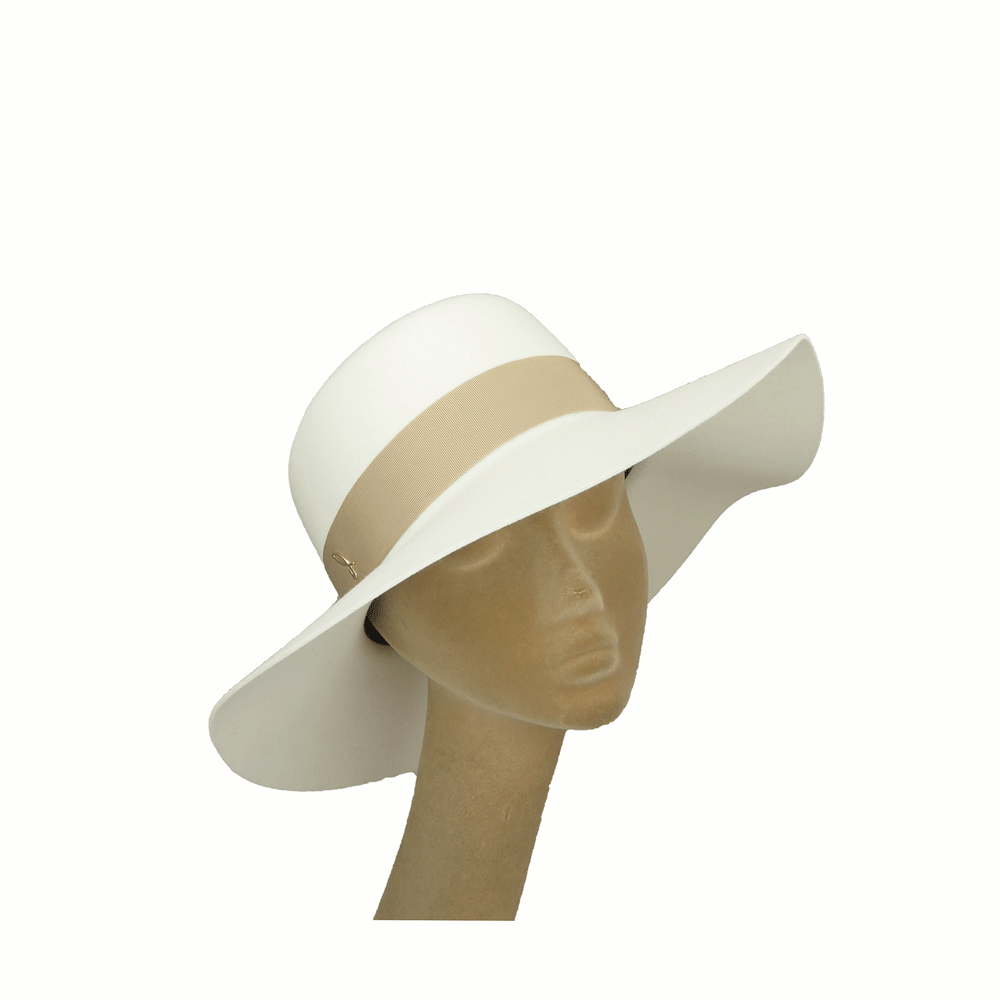 Wide Brim White Women's Hat