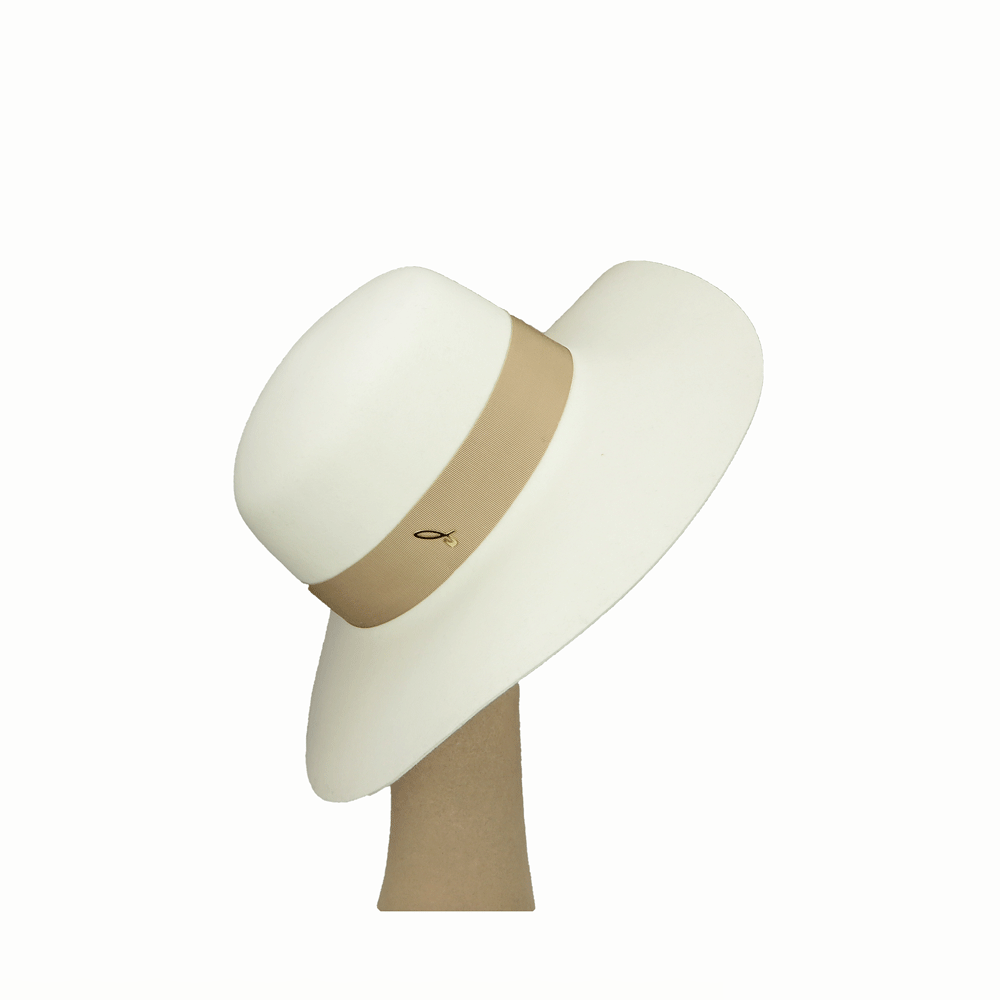Wide Brim White Women's Hat