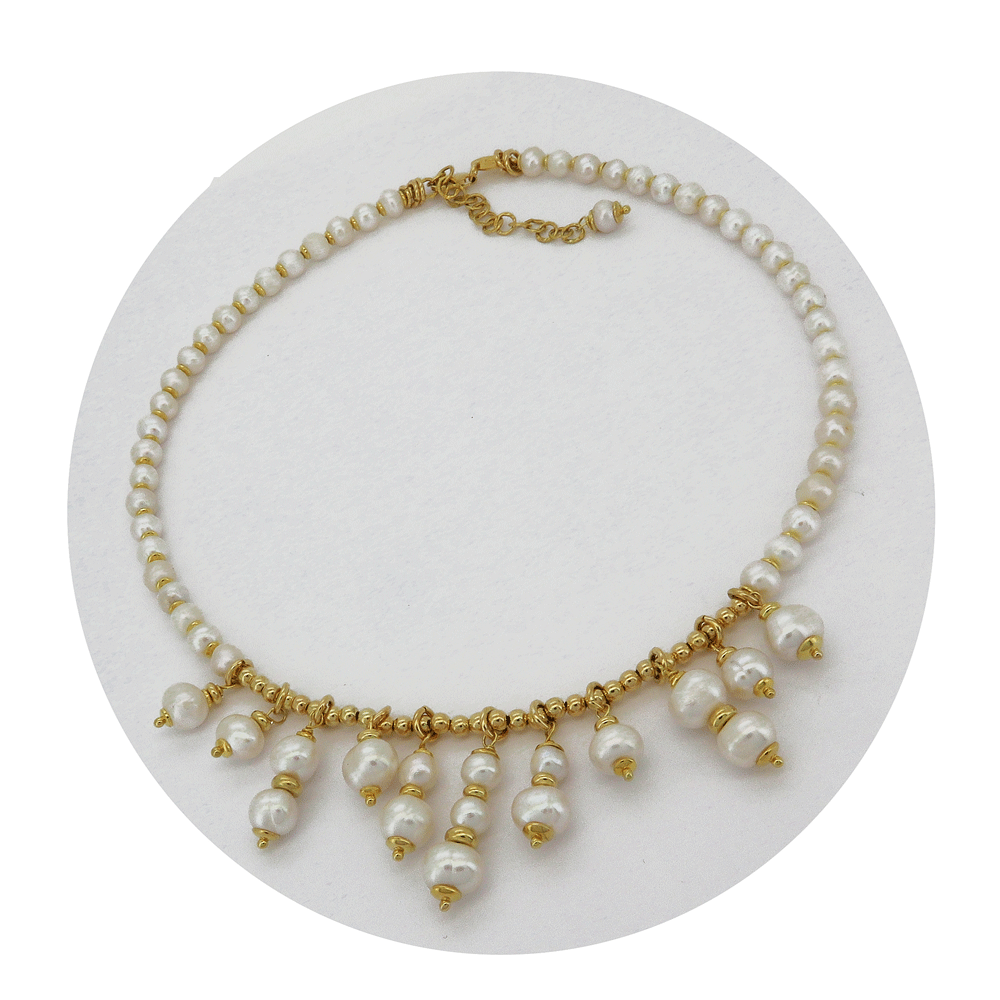 Girocollo perle di fiume e argento