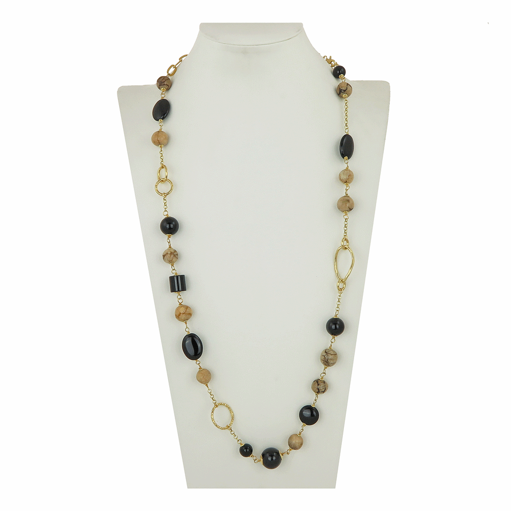 Collana lunga con agate