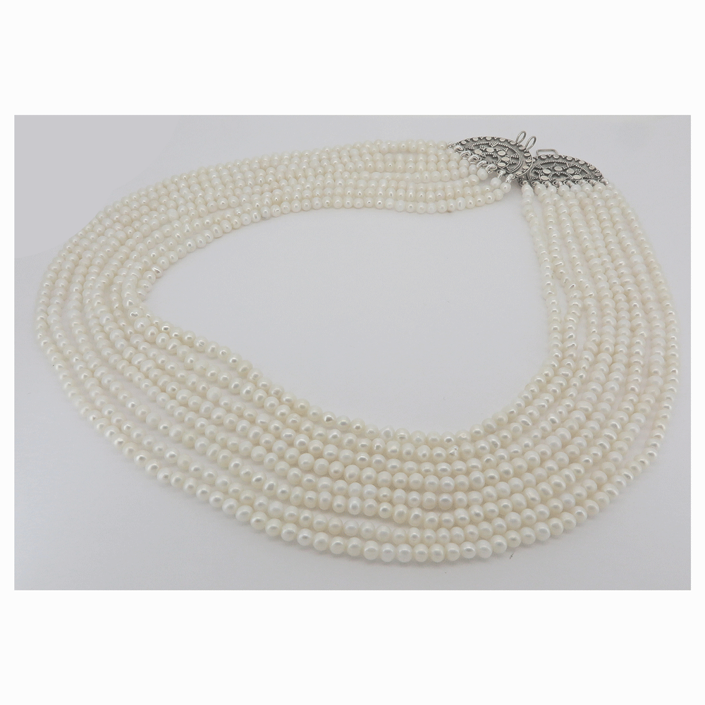 Collana multifilo perle di fiume