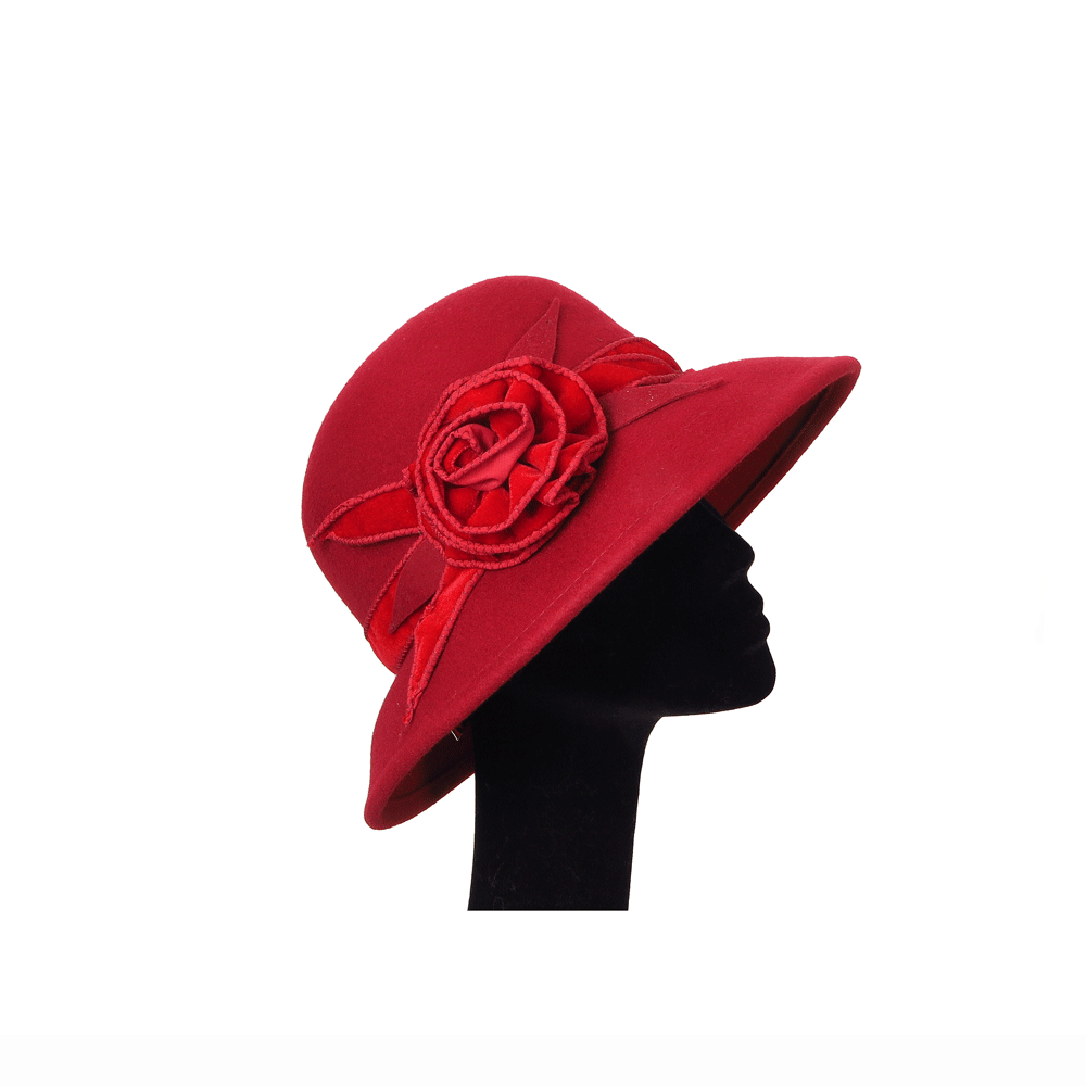Cappello feltro rosso