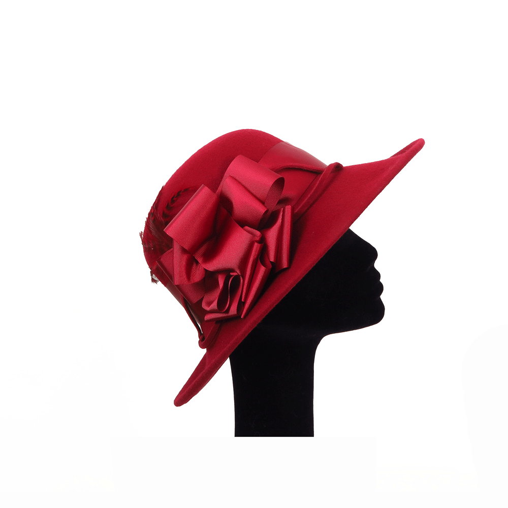Cappello feltro rosso