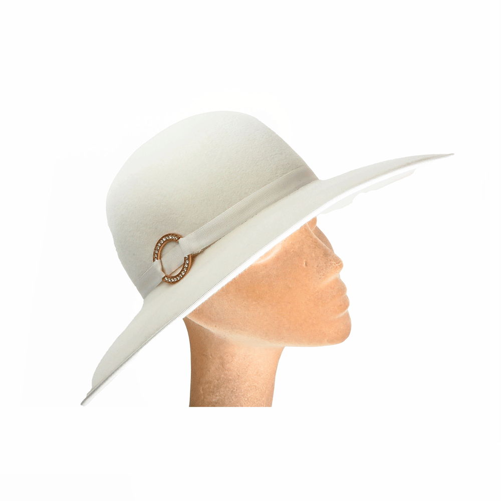 Cappello bianco feltro di lapin