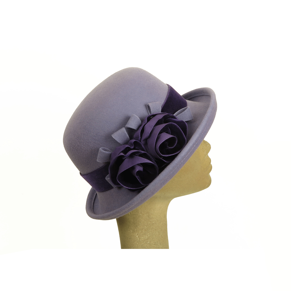 Cappello feltro color lilla