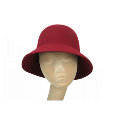 Cloche bordeaux in feltro di lana