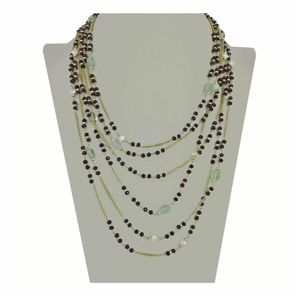 Collana multifili con pietre