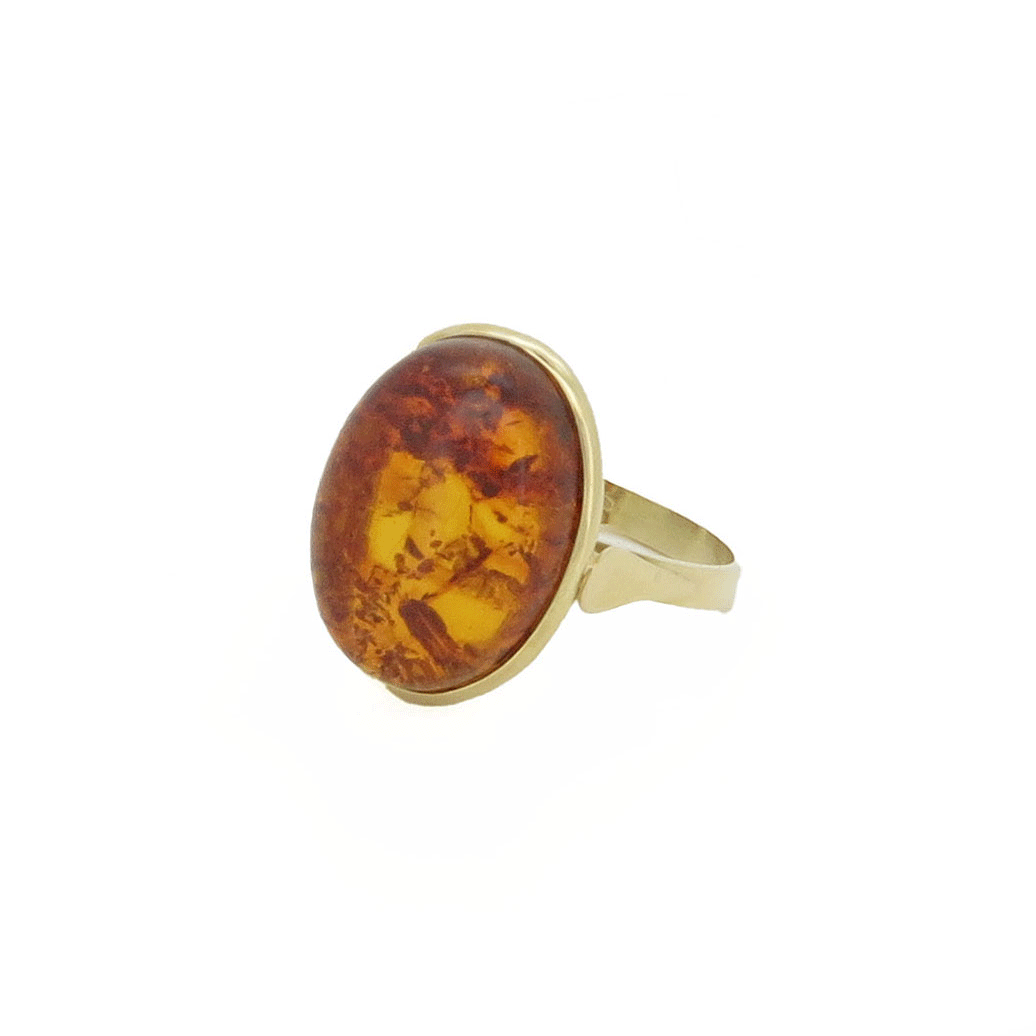 Anello d'ambra e oro