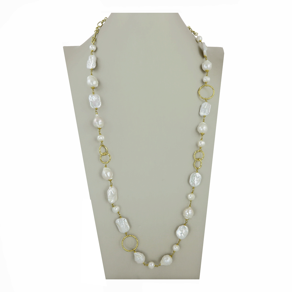 Collana lunga con perle di fiume