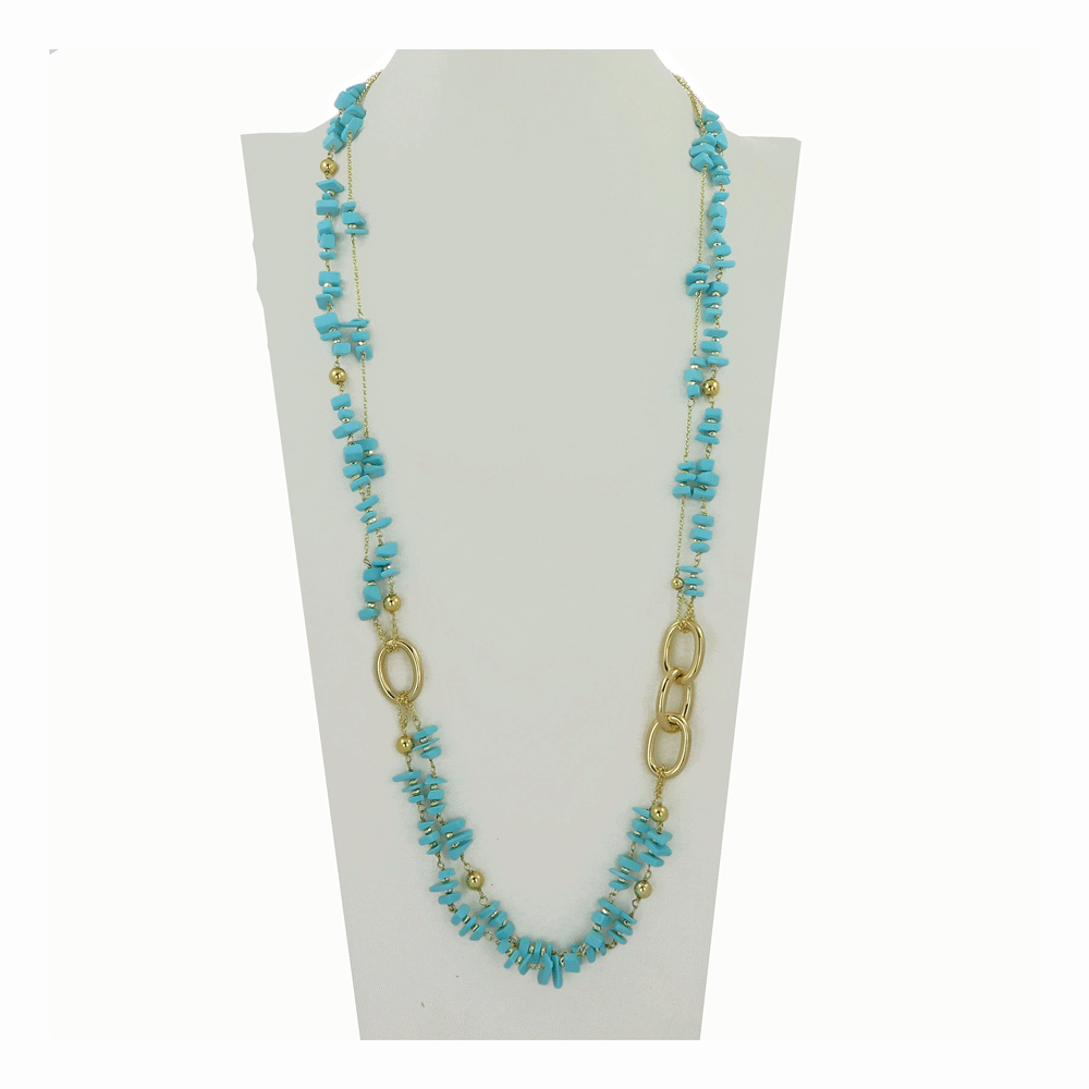 Collana lunga con pasta di turchese