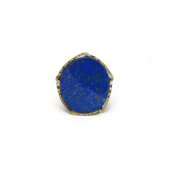 Anello con lapislazzuli in argento dorato