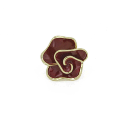 Anello a fiore smaltato bordeaux