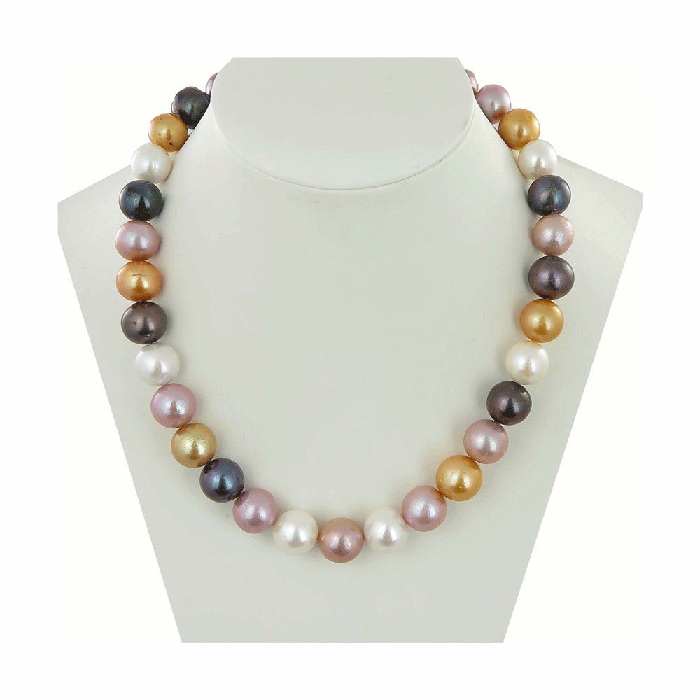 Collana girocollo di perle multicolor